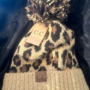 C.C Leopard Print Knit Beanie